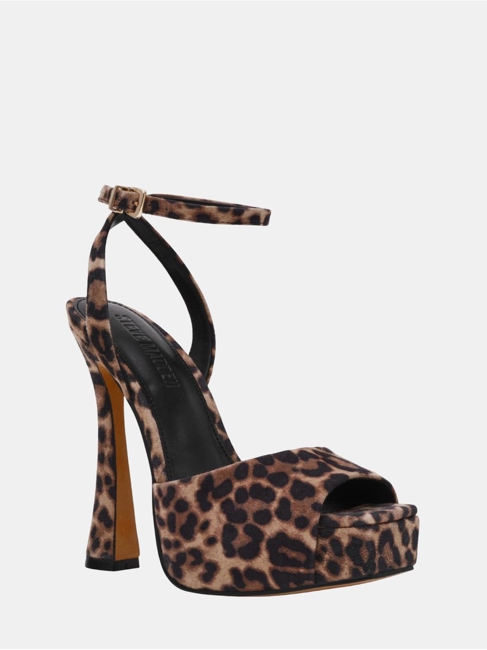 NWT Steve Madden Leopard Print Platform Ankle-Strap Heels